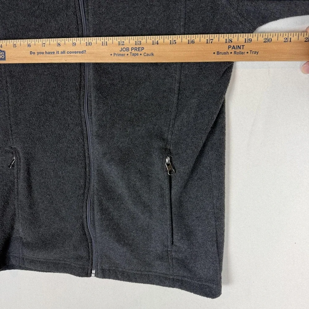 Columbia Jacket Kids Large 14/16 Gray Fleece Full Zip Stand Collar Cozy Warm
